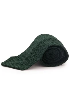 Forest Green Zigzag Silk Knit Tie