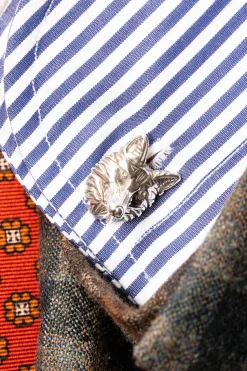 Fox & Goose Blackened Sterling Silver Cufflinks