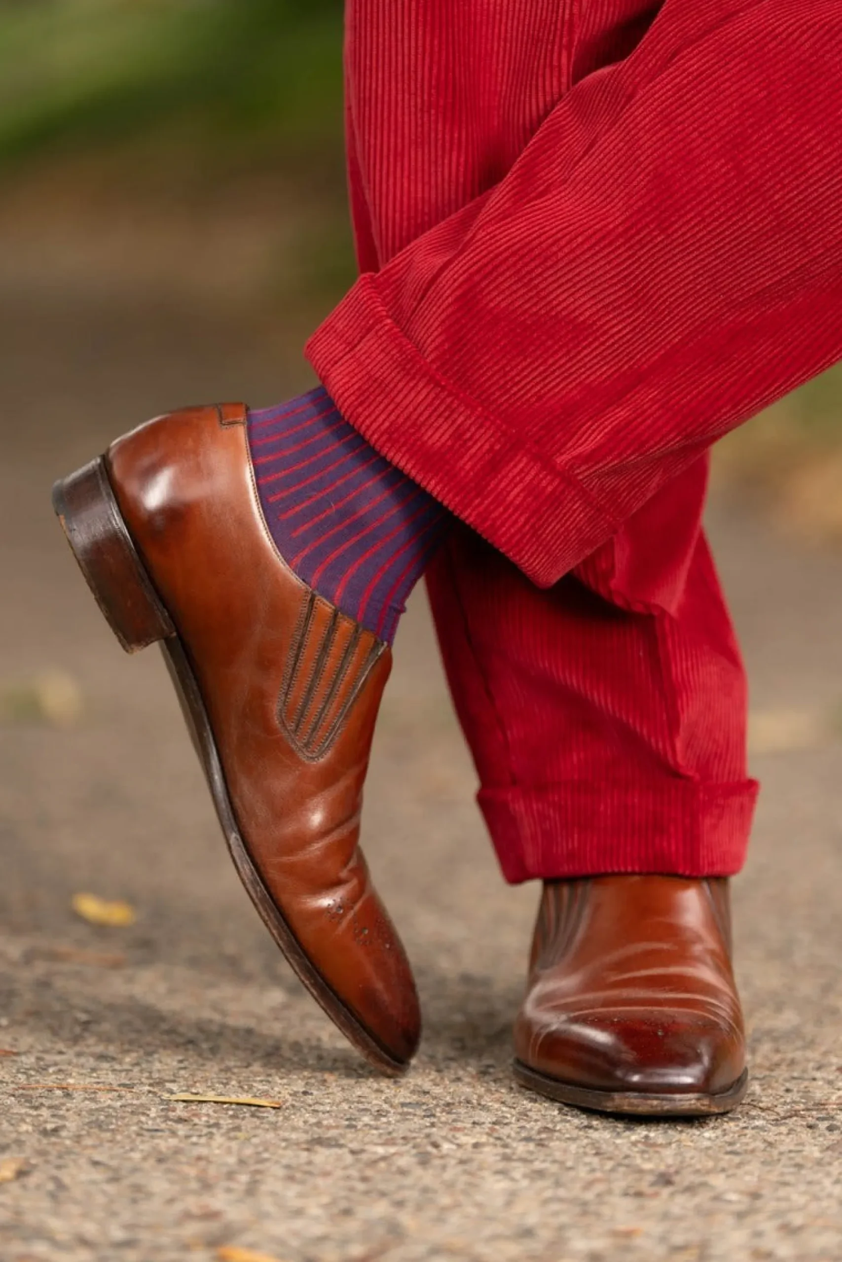 Garnet Red Stancliffe Corduroy Trousers