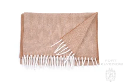 Gingerbread Brown Herringbone Cashmere Scarf