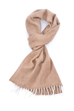 Gingerbread Brown Herringbone Cashmere Scarf