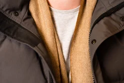 Gingerbread Brown Herringbone Cashmere Scarf
