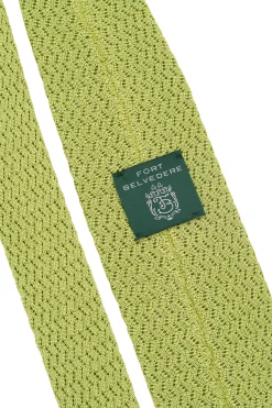 Granny Smith Green Zigzag Silk Knit Tie