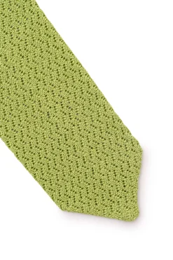 Granny Smith Green Zigzag Silk Knit Tie