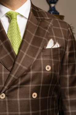 Granny Smith Green Zigzag Silk Knit Tie