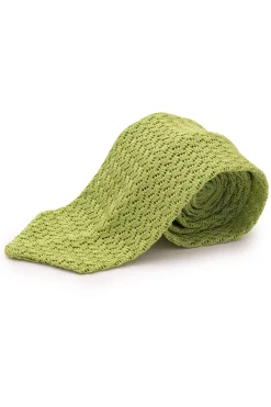 Granny Smith Green Zigzag Silk Knit Tie