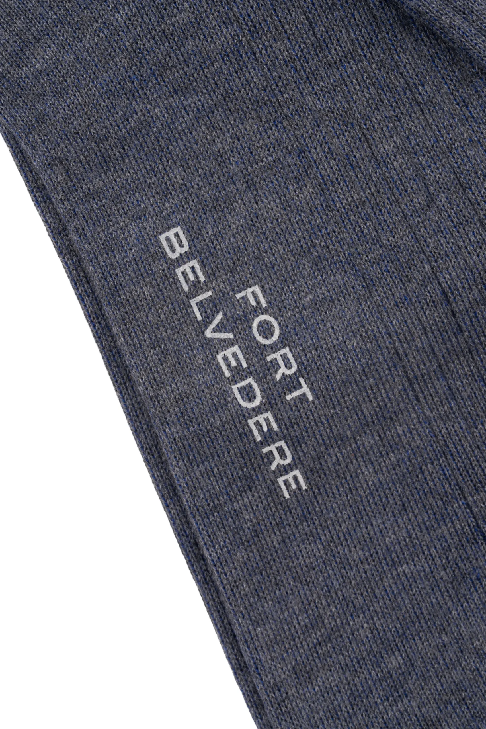 Gray & Blue Shadow Stripe Midweight Cotton Socks