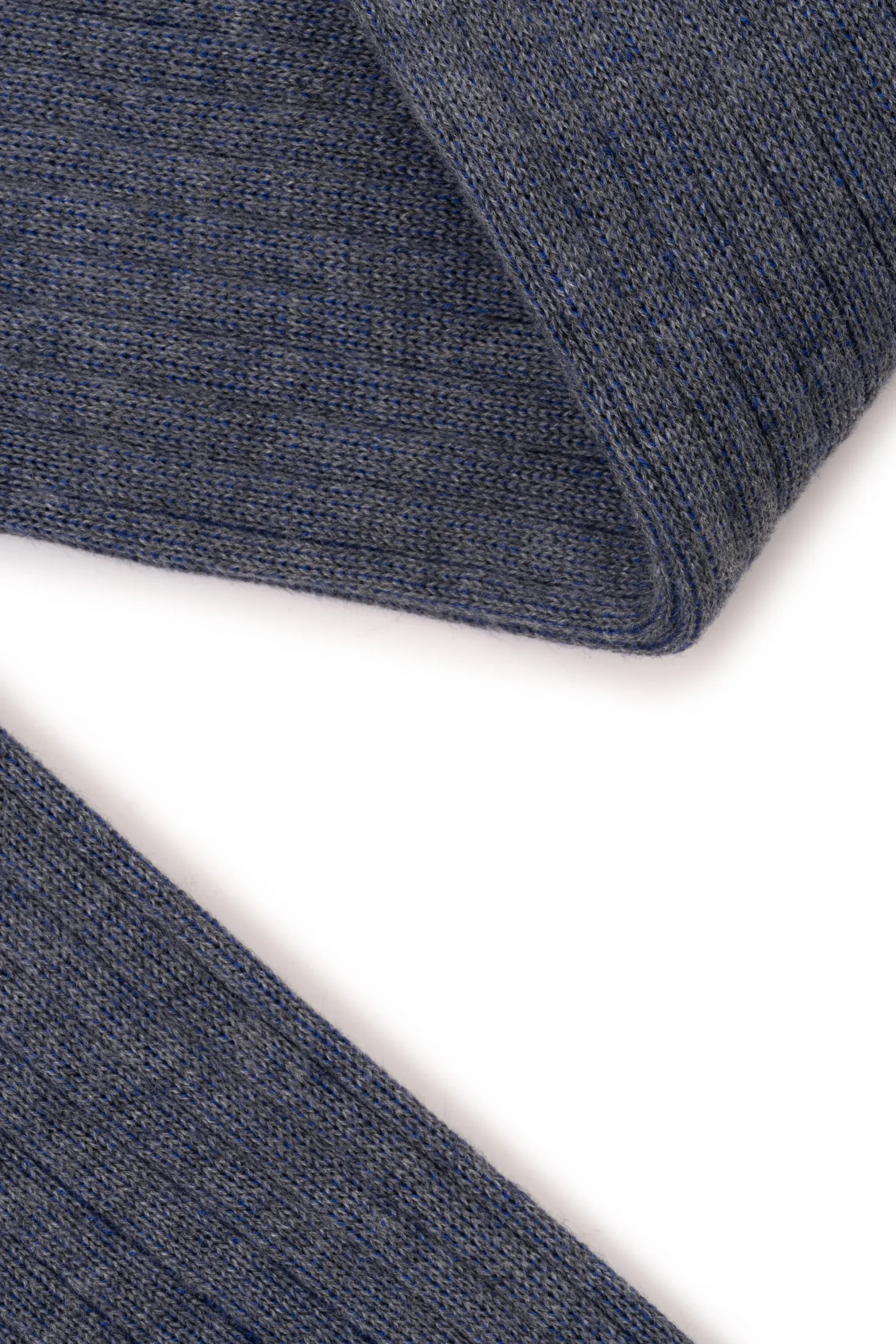 Gray & Blue Shadow Stripe Midweight Cotton Socks