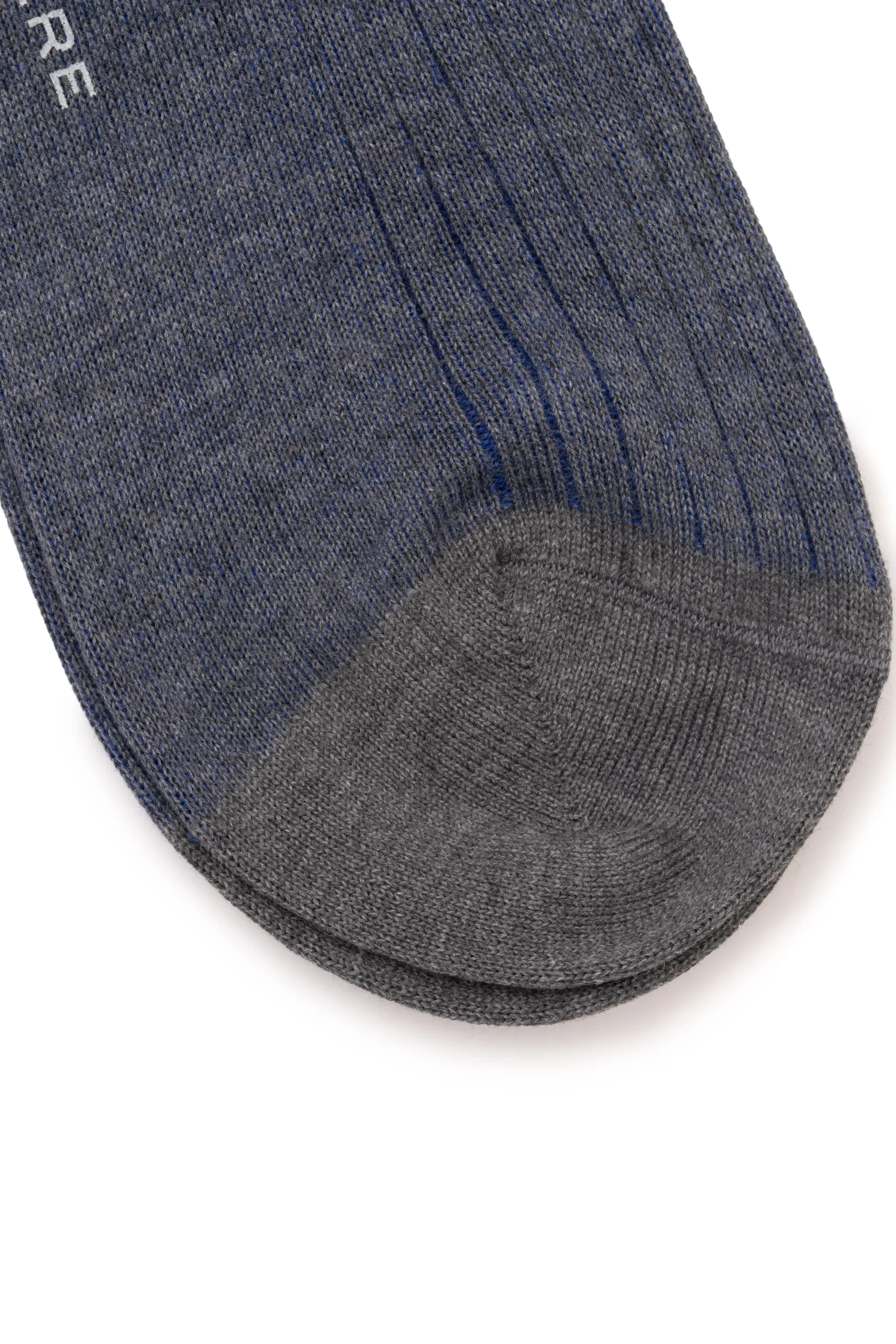 Gray & Blue Shadow Stripe Midweight Cotton Socks