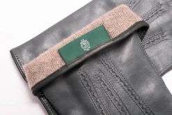 Gray Lamb Nappa Leather Gloves