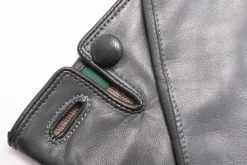 Gray Lamb Nappa Leather Gloves