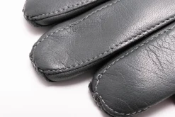 Gray Lamb Nappa Leather Gloves