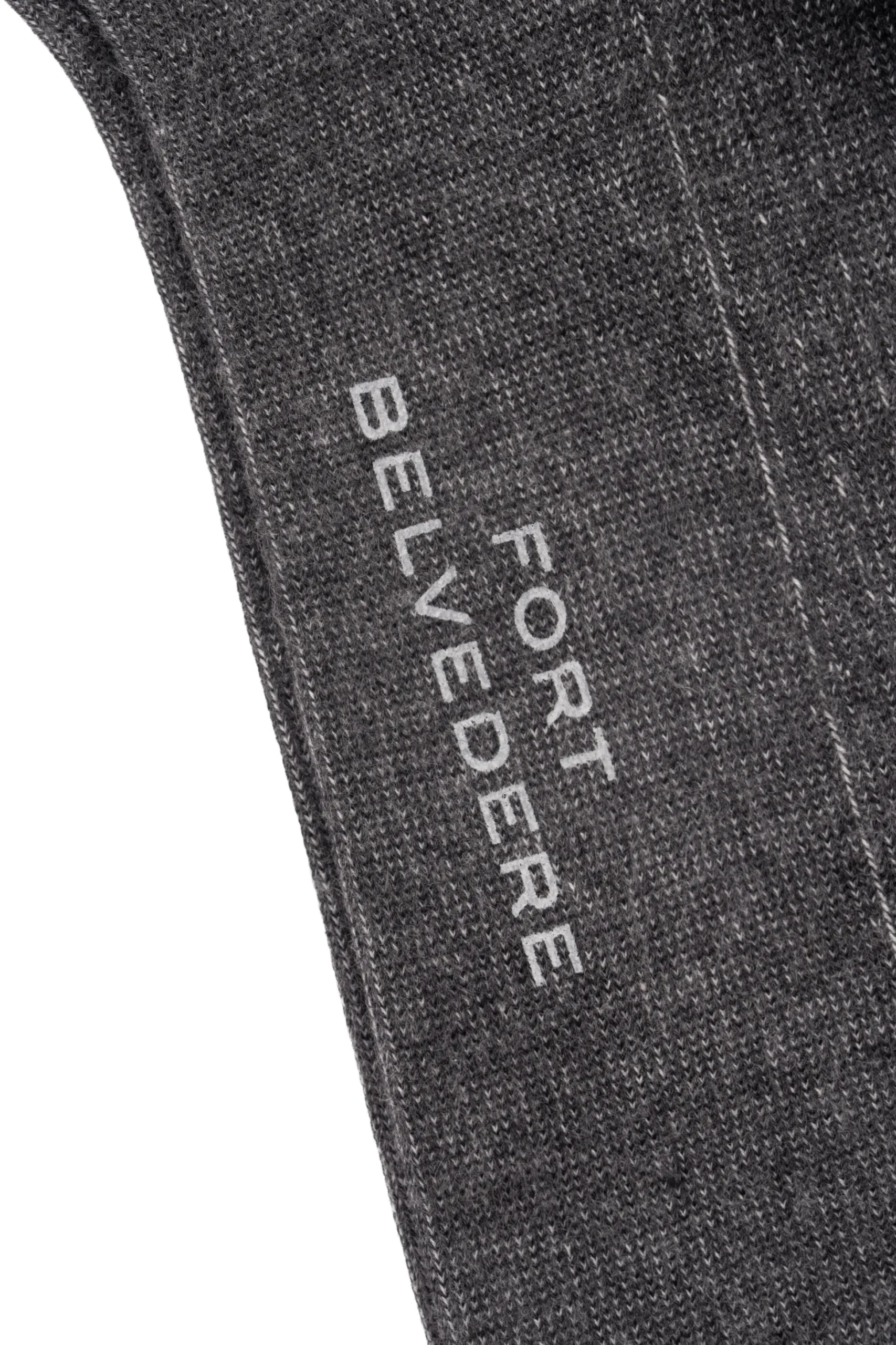 Gray & Light Gray Shadow Stripe Midweight Cotton Socks