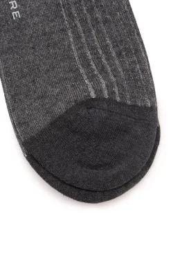 Gray & Light Gray Shadow Stripe Midweight Cotton Socks