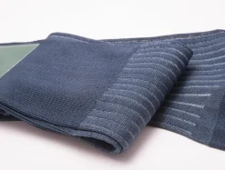 Gray & Prussian Blue Shadow Stripe Lightweight Cotton Socks