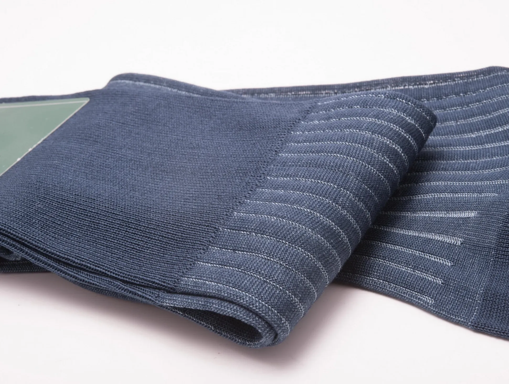 Gray & Prussian Blue Shadow Stripe Lightweight Cotton Socks