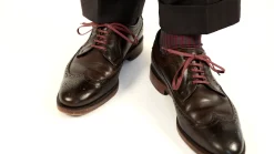 Gray & Red Shadow Stripe Lightweight Cotton Socks