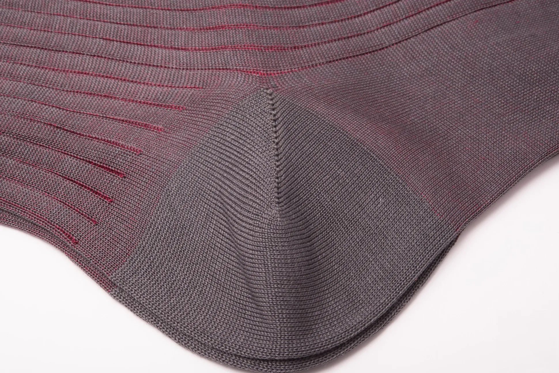 Gray & Red Shadow Stripe Lightweight Cotton Socks