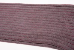 Gray & Red Shadow Stripe Lightweight Cotton Socks