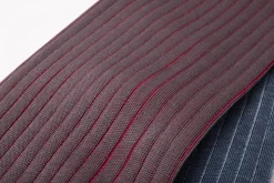 Gray & Red Shadow Stripe Lightweight Cotton Socks