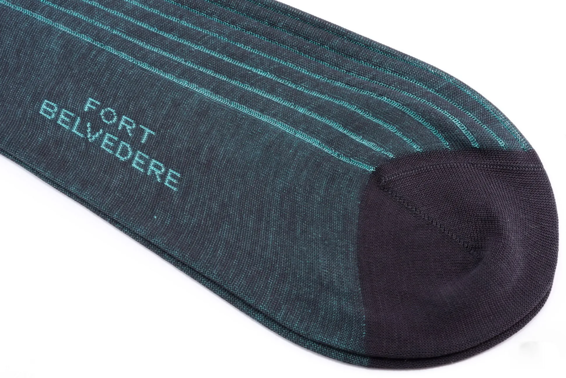 Gray & Turquoise Shadow Stripe Lightweight Cotton Socks