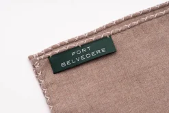 Gray X-Stitch Edge Soft Brown Flannel Pocket Square