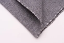 Gray X-Stitch Edge Soft Gray Flannel Pocket Square