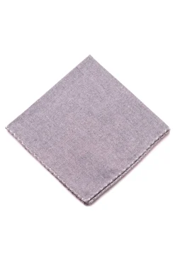 Gray X-Stitch Edge Soft Gray Flannel Pocket Square