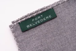 Gray X-Stitch Edge Soft Gray Flannel Pocket Square