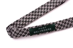 Green & Gray Houndstooth Silk Bourette Bow Tie