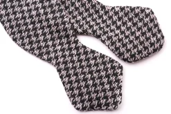 Green & Gray Houndstooth Silk Bourette Bow Tie