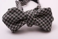 Green & Gray Houndstooth Silk Bourette Bow Tie