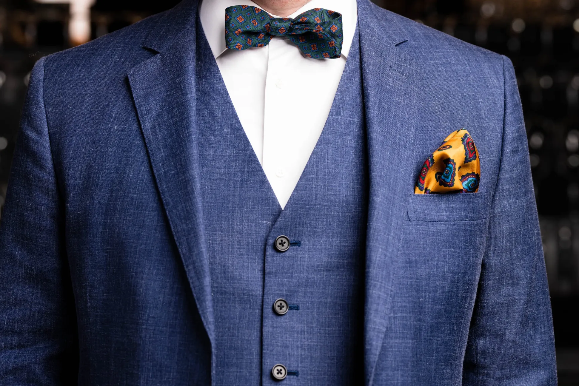 Green Macclesfield Neats Ancient Madder Silk Bow Tie