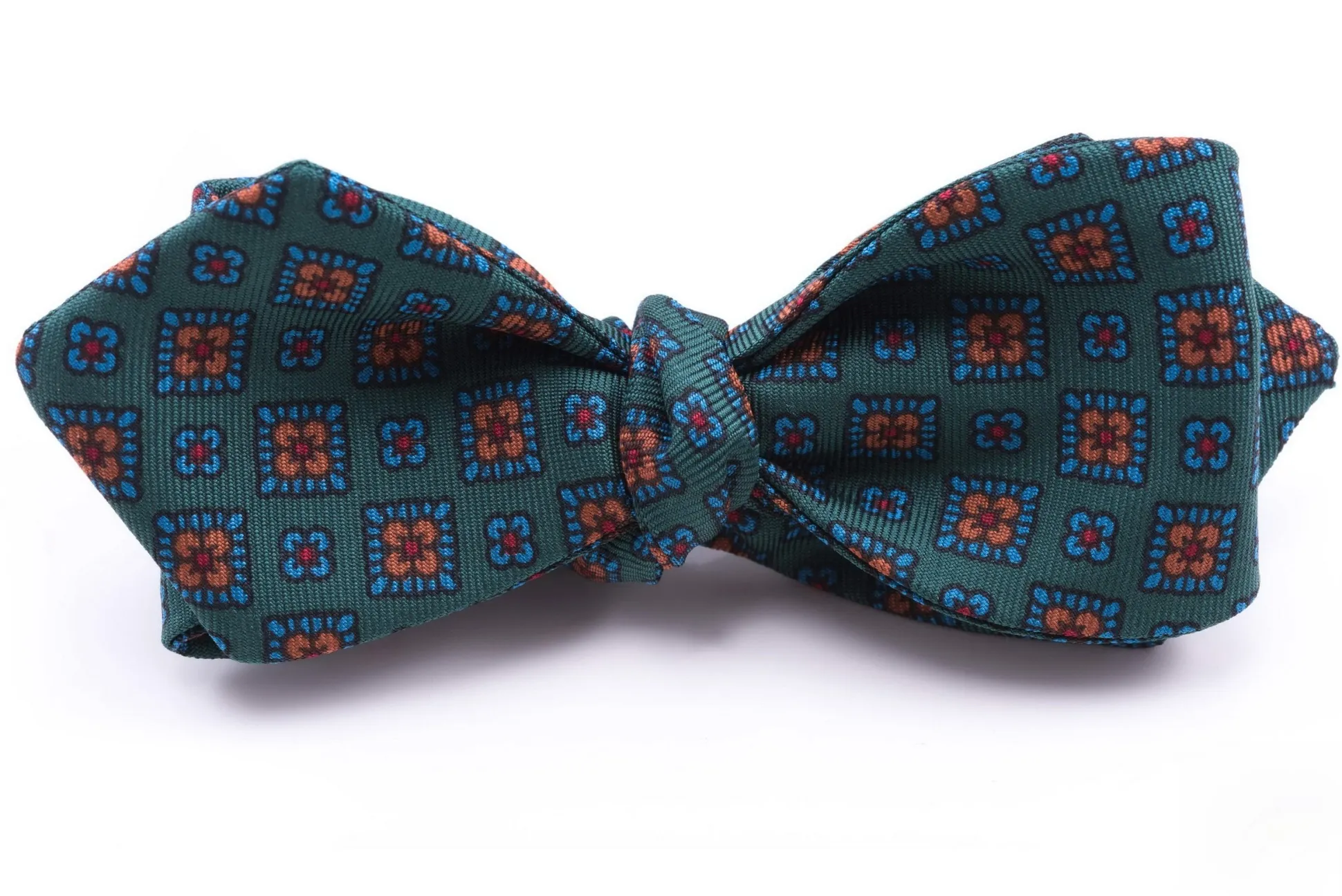 Green Macclesfield Neats Ancient Madder Silk Bow Tie