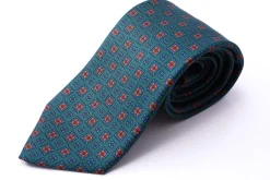 Green Motif Madder Silk Tie