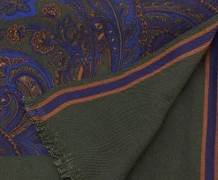 Green Paisley & Stripes Reversible Scarf