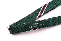 Green & Purple Shantung Silk Striped Bow Tie