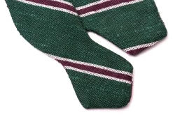 Green & Purple Shantung Silk Striped Bow Tie