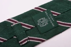 Green & Purple Striped Shantung Silk Tie