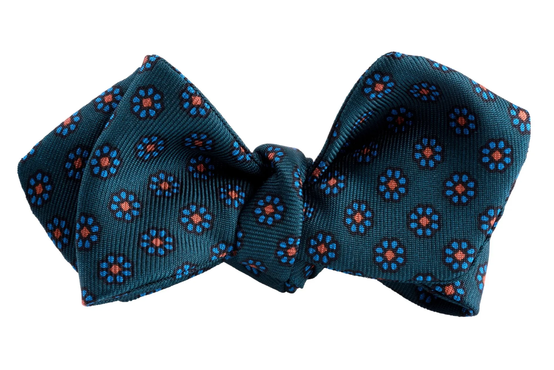 Green Round Neats Ancient Madder Silk Bow Tie