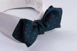 Green Round Neats Ancient Madder Silk Bow Tie