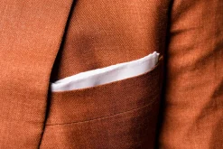 Hand-Embroidered Initial "D" White Linen Pocket Square