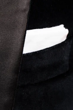 Hand-Embroidered Initial "E" White Linen Pocket Square