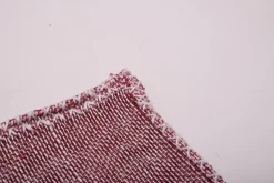 Handrolled Burgundy X-Stitch Linen Pocket Square