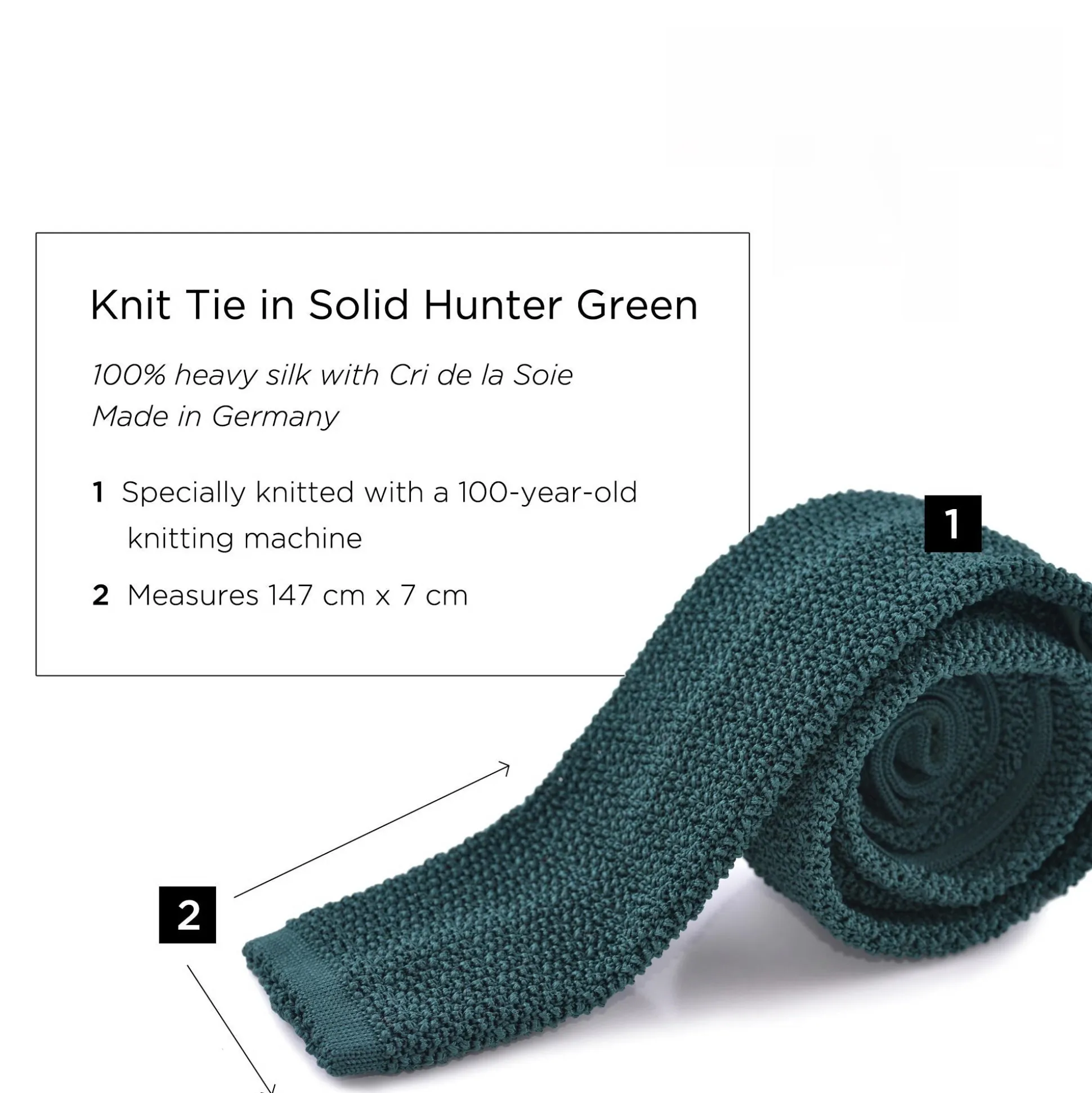Hunter Green Silk Knit Tie