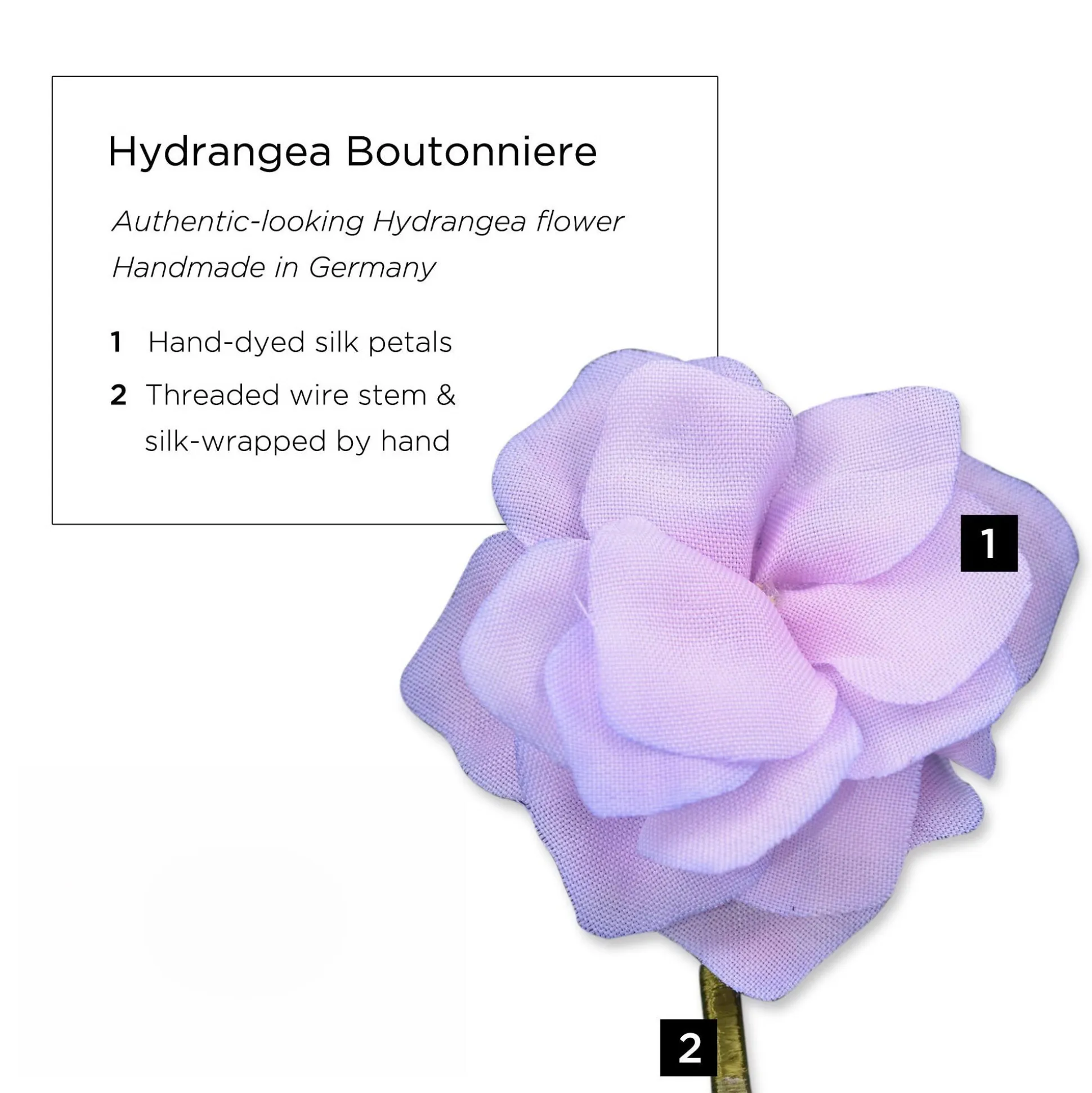 Hydrangea Silk Boutonnière Flower