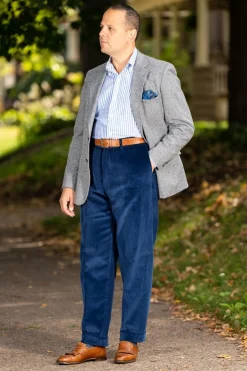 Infantry Blue Stancliffe Corduroy Trousers