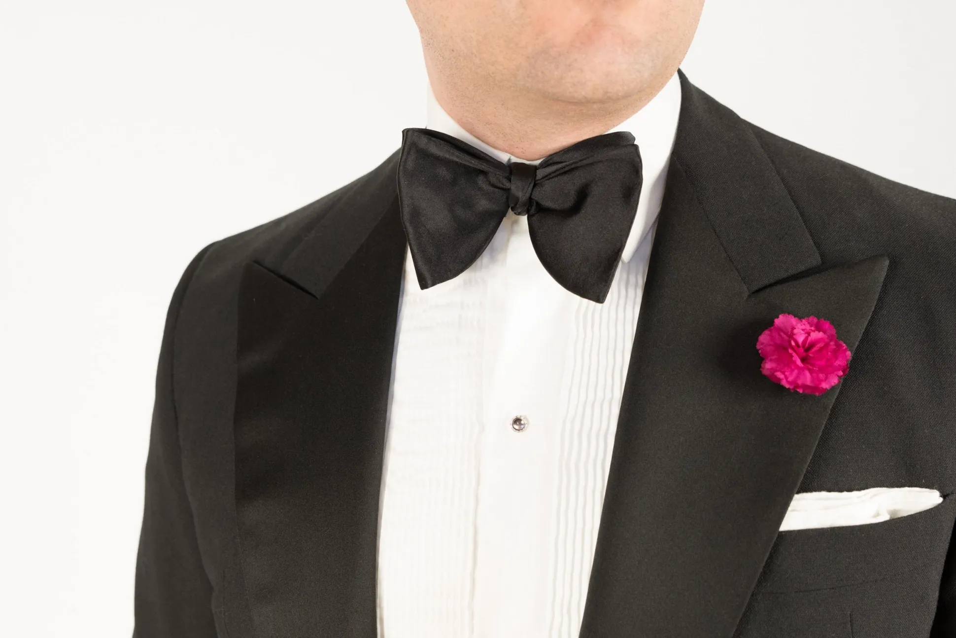 Large Black Butterfly Silk Satin Bow Tie