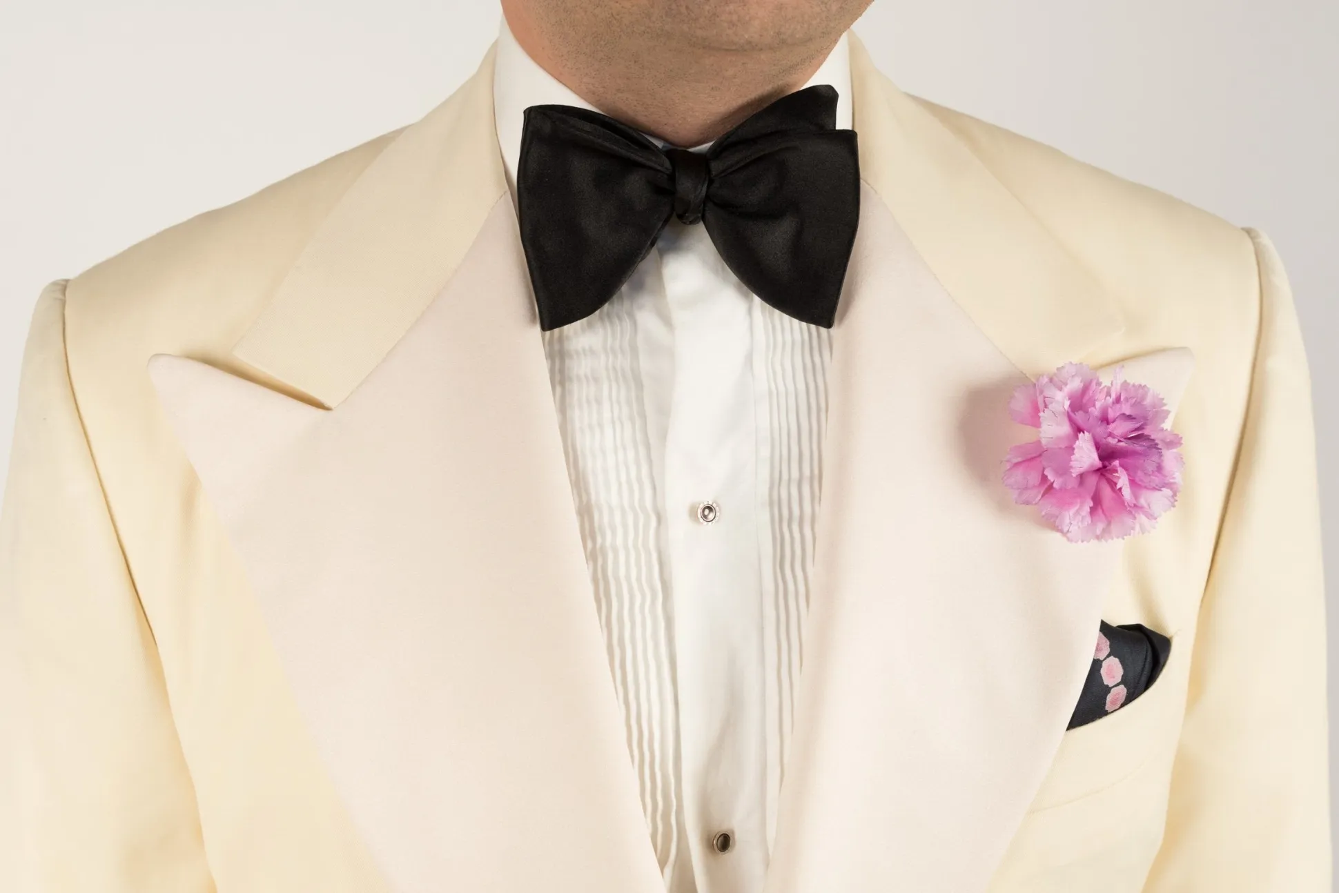 Large Black Butterfly Silk Satin Bow Tie