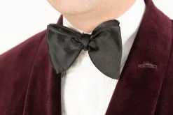 Large Black Butterfly Silk Satin Bow Tie